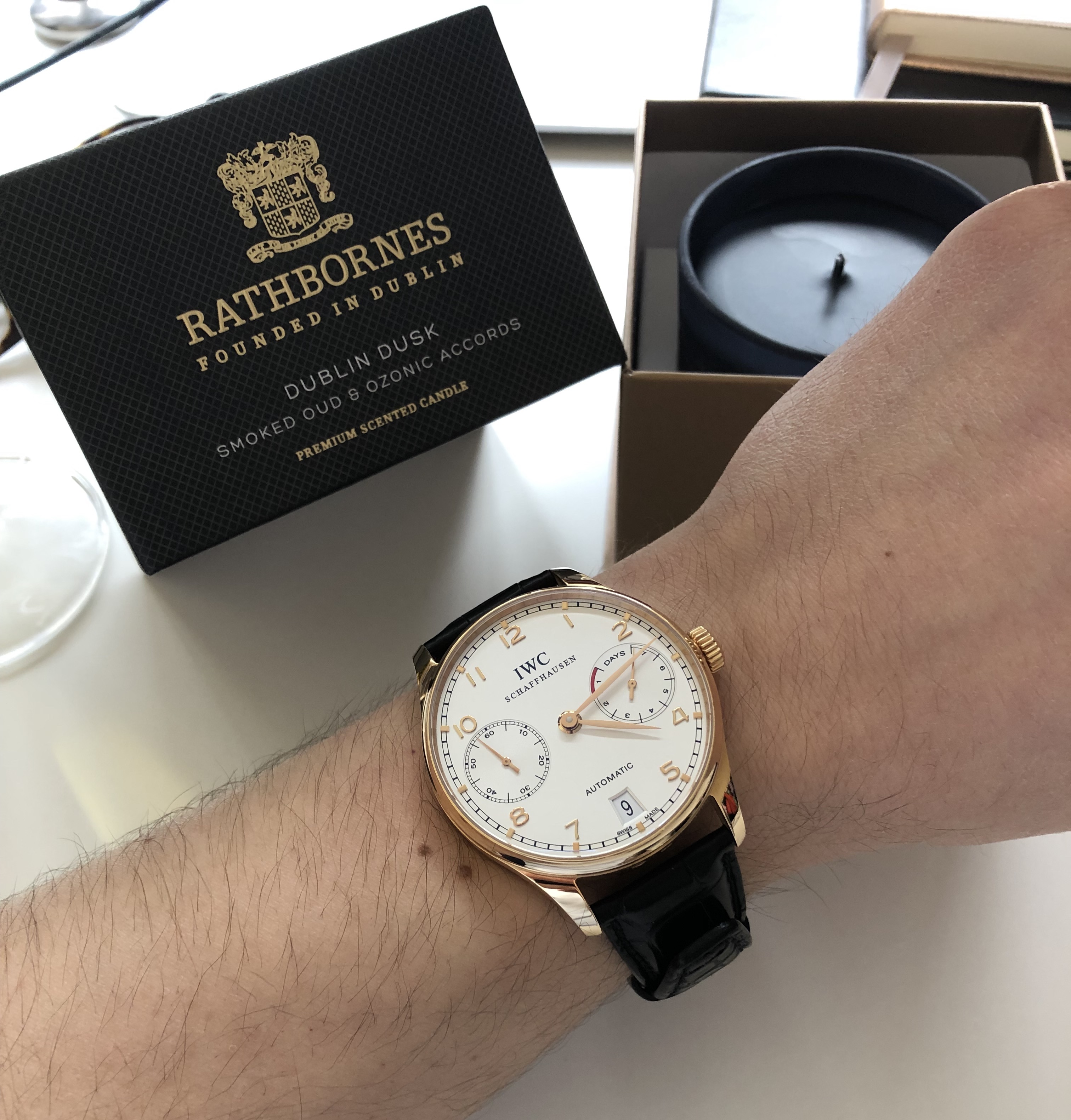 Luxury Watches and Candles" IWC Portuguese & Rathbornes